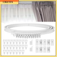 CIRETEX Bendable อุปกรณ์เก็บเสียงม่านพลาสติกร่องรางผ้าม่านที่มองเห็นได้