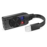 USB Virtual 7.1 Channel Sound Card Converter Adapter ภายนอก USB Audio 3.5มม. ชุดหูฟังสเตอริโอสำหรับ PC Desktop Notebook Soundcard