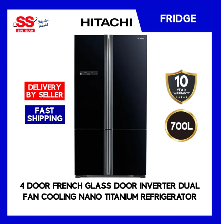 DELIVERY BY SELLER 】Hitachi RWB850P5M GBK BLACK 700L 4 Door French