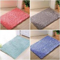 Pure Color Chenille Bedroom Kitchen Living Room Carpet Bathroom Non-slip Floor Mat Door Mat Absorbent Foot Mat