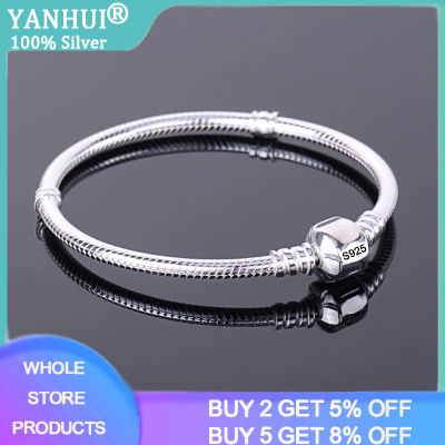 With Certificate 100 Original 925 Sterling Silver Bracelets 3MM Soft Snake Chain For Women Wedding Party DIY Christmas Gifts