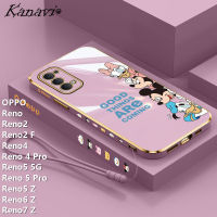 Kanavi เคสโทรศัพท์มีลายอนิเมะแฟชั่นสำหรับ OPPO Reno Reno2 Reno2 F Reno4 Reno 4 Pro Reno5 5G Reno 5 Pro Reno5 Z Reno6 Z Reno7 Z Z Z Z หรูหราชุบซิลิโคน TPU แบบตัวการ์ตูนเคสโทรศัพท์