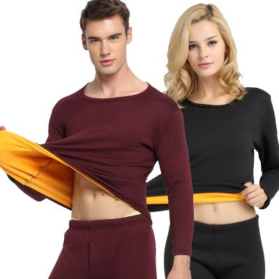 TOP☆Thermal Underwear Men Winter Women Long Johns Sets Fleece Keep Warm In Cold Weather Size L To 6XL