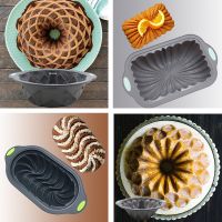 Crown and Diamond Shaped Silicone Bundt Cake Mold Pound Cake Baking Tools Bread Bakeware Fluted Design Toast Moulds Loaf Pan Pots Pans