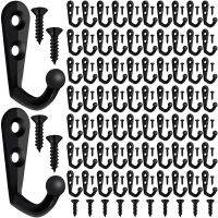 100 Pieces Of Double-Hole Wall Mounted Single Hook Robe Hook Coat Hook and 210 Pieces Of Screws for Hanging Key Hook Drop Ship