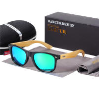 BARCUR Polarized Bamboo Sunglasses Men Wooden Sun Glasses Women Brand Original Wood UV400 Oculos De Sol Masculino