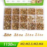 ✲ 60/660/1150 Pcs Threaded Insert Embedment Nuts Set M2 M2.5 M3 M4 M5 M6 Female Hot Melt Thread Brass Knurled Nut Assortment Kit