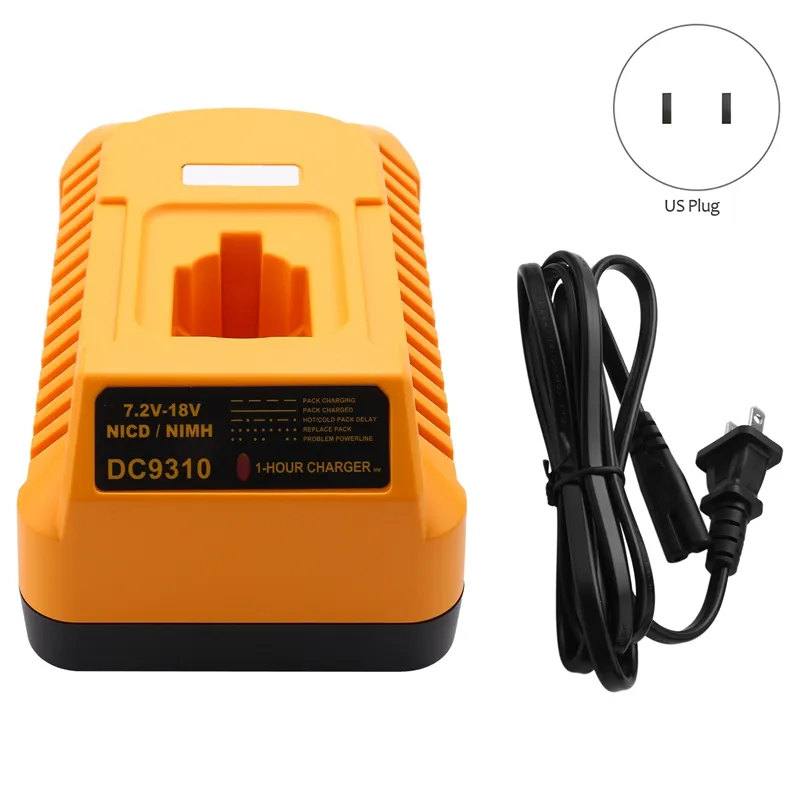 18V XRP Battery Charger Compatible for DEWALT 7.2V-18V NiCd NiMh Battery  DC9096 DC9098 DC9099 DC9091 DC9071 DE9057 DW9096 DW9094 DW9072 (Yellow) 