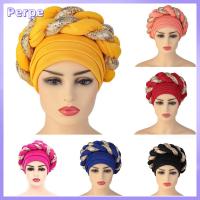 PERPE ล่าสุด สำหรับผู้หญิง Aso Oke Headtie แอฟริกันออโต้ Geles เลื่อม Braids หมวกแต่งงานฮิญาบ มุสลิม Headscarf หมวกผ้าโพกหัว แอฟริกัน Headtie