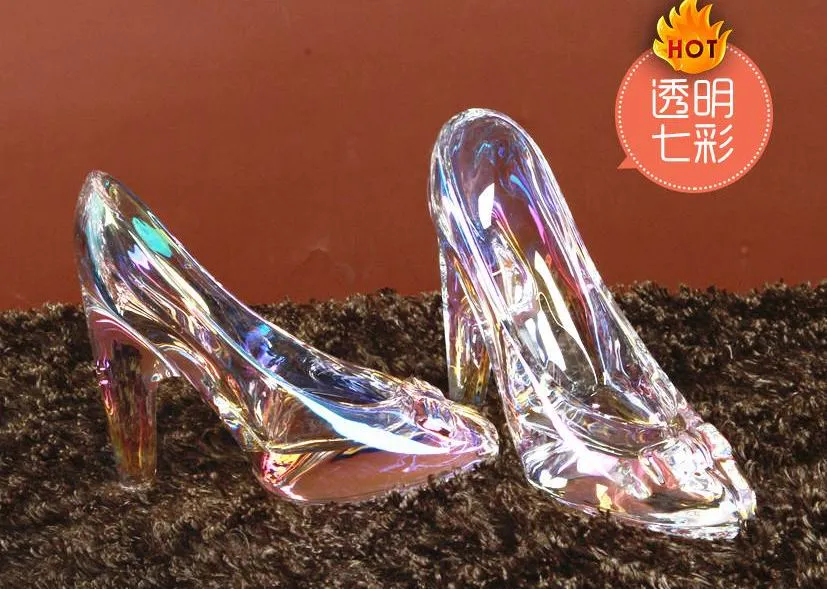 Crystal Shoes Glass Birthday Gift Home Decor Cinderella High