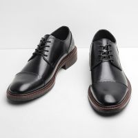 Size 39~50 Genuine Leather Men Derby Shoes Thick Sole Men Casual shoes Black Men Leather Shoes #AL712