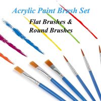 200 Flat Paint Brushes and 200 Fine Detail Paint Brushes, Paint Brush for Acrylic Oil Watercolor