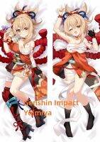 Dakimakura อะนิเมะปลอกหมอน Genshin ผลกระทบ Yoimiya พิมพ์สองด้านขนาดชีวิตปลอกหมอนของขวัญสามารถปรับแต่ง