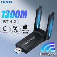 1300Mbps USB Wi-Fi Adapter Bluetooth 4.2 Dual Band 2.4G/5Ghz Wireless Network Card Ethernet WiFi Dongle For PC/Laptop Win 7/8/10  USB Network Adapters