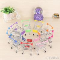 Mini Shopping Cart Kids Toys Simulation Supermarket Hand Trolleys Pretend Play Toy Kids Room Desktop Storage Basket Home Decor