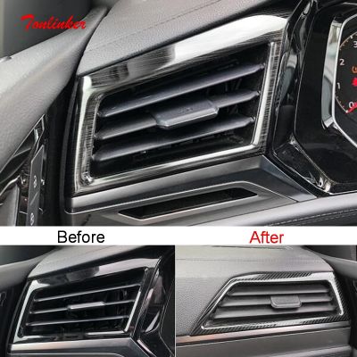 Tonlinker Interior Center Control Outlet Cover Stickers for Volkswagen Jetta MK7 2019-20 Car Styling 12PCS Metal Cover Stickers