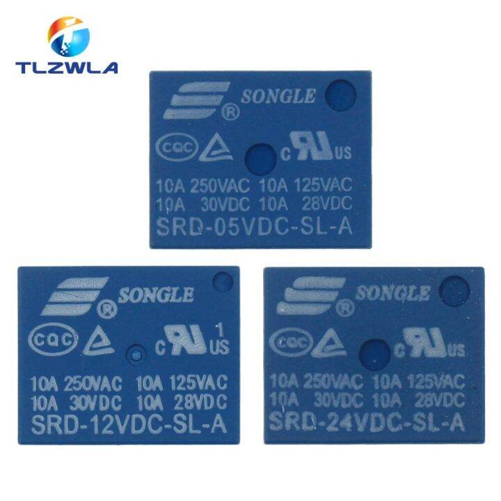 5ชิ้นรีเลย์ไฟฟ้ากระแสตรง-srd-05vdc-sl-a-srd-24vdc-sl-a-srd-12vdc-sl-a-05v-12v-24v-250vac-10a-4pin-t73