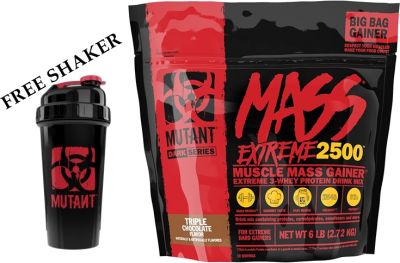 Mutant Mass Extreme Gainer (6 lbs) Free Shaker Whey Protein Powder Build Muscle Size and Strength High Density Clean Calories Gain weight and increase calorie intake เพิ่มน้ำหนัก เพิ่มกล้ามเนื้อ