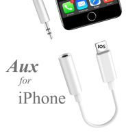 อะแดปเตอร์สายสัญญาณเสียง aux 3.5mm Jack Aux Audio Cable Adapter for iPhone to input output X XR XS Max 8 7 Plus Earphone Aux Splitter Headphone 12 IOS System Converter Accessories AUX headphone charging listening connector adapter