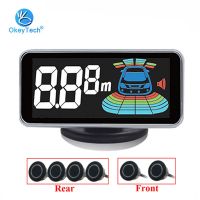 OkeyTech 6 Sensors Car LCD Parking Sensor Kit Display For All Cars Parking Assistance Alarm System Reversing Radar Detector Alarm Systems  Accessories