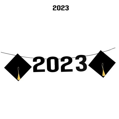 2023มีความสุขจบการศึกษางานเลี้ยงฉลองบัณฑิตหมวกบัณฑิตธงแสดงความยินดีกับกระดาษธงราวธง HCZ37103แบนเนอร์สตรีม