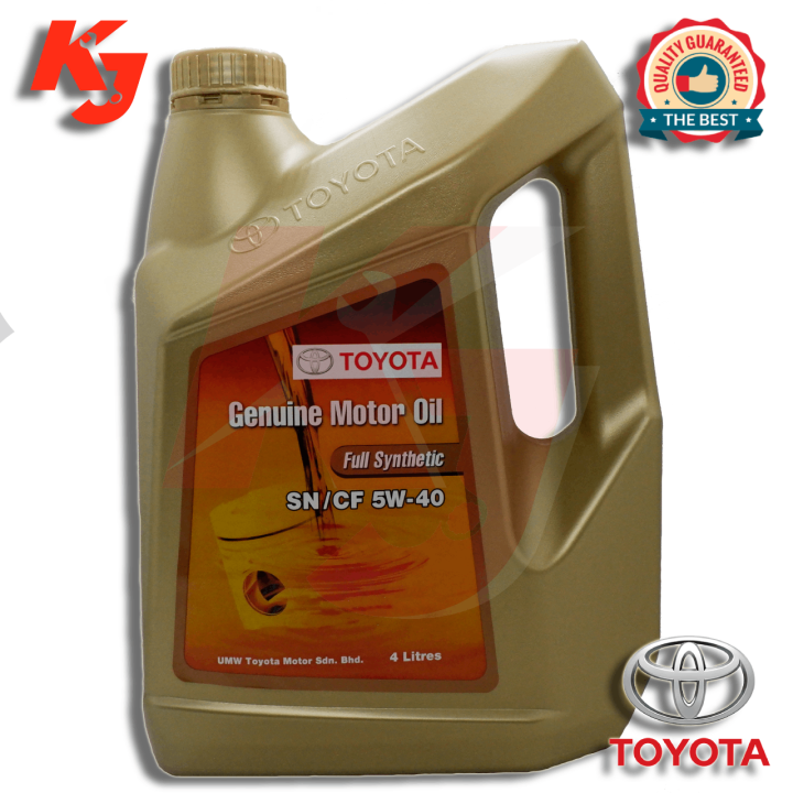 TOYOTA GENUINE MOTOR OIL FULLY SYNTHETIC SN/CF 5W-40 4 LITERS | Lazada PH