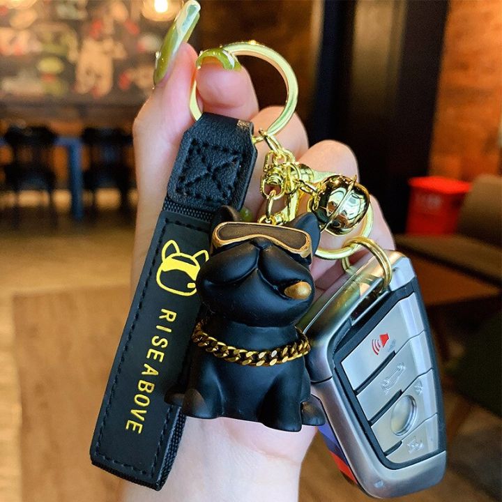 พวงกุญแจซิการ์แฟชั่น-bull-dog-ฝรั่งเศสจี้สายพวงกุญแจพีวีซีสำหรับกระเป๋าสุภาพสตรีพวงกุญแจรถอุปกรณ์เสริมที่เก็บกุญแจ