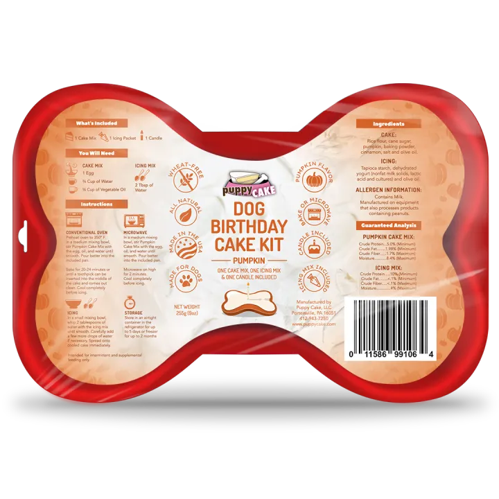 Puppy Cake Dog Birthday Cake Mix Kit 255g, Icing Mix, Silicone Pan and