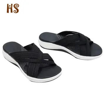 Comfort & Support - Stretch Cross Orthotic Slide Sandals, Slip On Slide  Sandals for Women or Men Platform Slides Walking Flat Sandals Indoor &  Outdoor : : Clothing, Shoes & Accessories