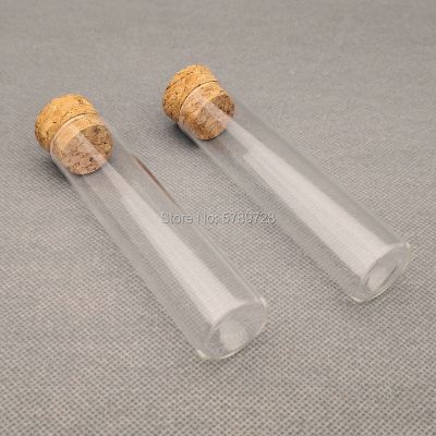 【CW】♂✻  10pcs/lot 25x100mm clear Glass Flat bottom test with cork stopperLab Thickened glass reaction vessel flat mouth