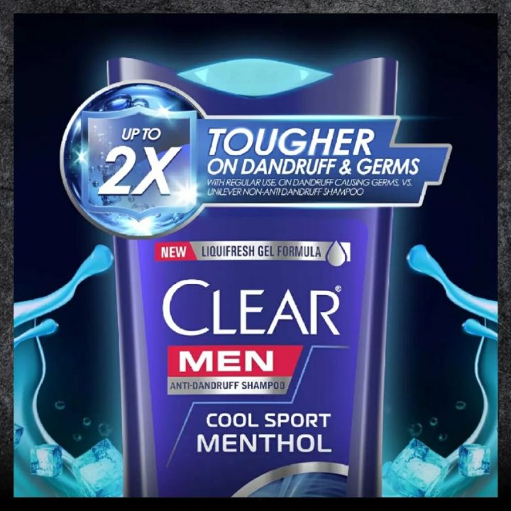 Wishgate Clear Men Anti Dandruff Shampoo Cool Sport Menthol With