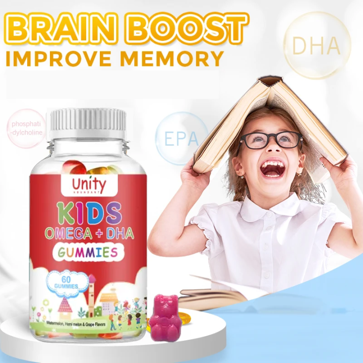 Omega DHA Brain Kid Gummies Supports Healthy Immunity Multivitamin ...