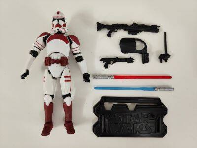 3.75 "SW Republic Red White Trooper W/ฐานหลวมตุ๊กตาขยับแขนขาได้