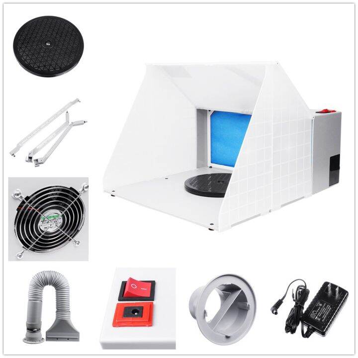 Airbrush Paint Spray booth Kit Portable Exhaust Filter Extractor Fan