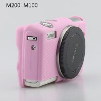 สำหรับ Canon EOS M100 M200เคสมือถือซิลิโคนนิ่มตัวเครื่องกระเป๋ากล้องยางกระเป๋าสะพายป้องกันการตกกรอบกล้อง