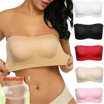 Women Seamless Strapless High Elastic Wrapped Invisible Strapless Soft  Chest Wraps Tube Tops strapless bras for women Push Up Bra Breathable Crop  Top