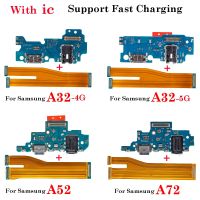 เหมาะสำหรับ Samsung Galaxy A32 A52 A72 4G 5G แท่นชาร์จขั้วต่อ Micro USB แบบใหม่ชาร์จพอร์ต + เมนบอร์ดแบบงอได้เมนบอร์ด