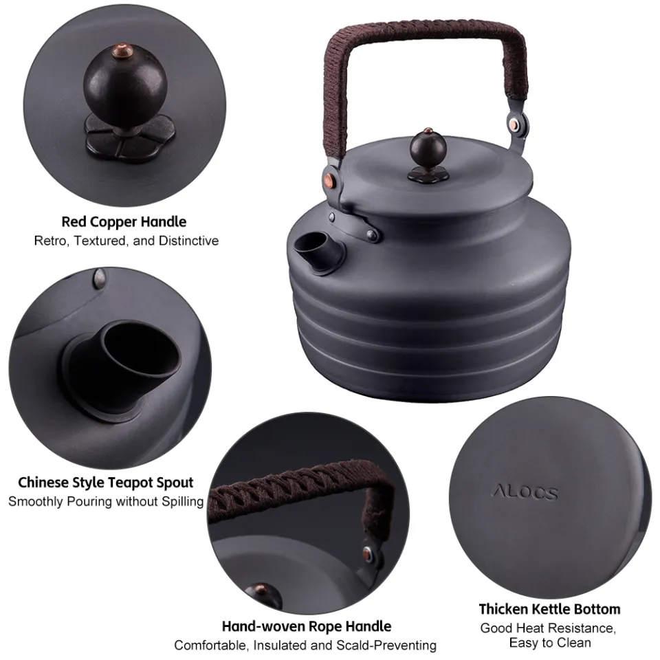 Alocs camping Kettle 13L, Portable camping Tea Kettle for Outdoor