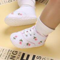 【hot】！ VALAN  Baby Shoes Floral Embroidered Soft Prewalker Walking Toddler Kids