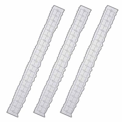 3 Pieces 8.4 Inches Metal Irregular Edges Ruler Edges Ruler for Card Making Scrapbooking Craft Decor School Office Tools