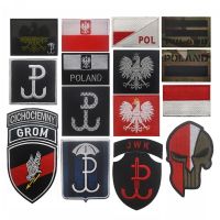 ✙⊕❀ POLAND GROM Embroidered Hook Loop Patches Tactical Armband TF-9 Military Patch Reflective Morale Badge on Backpack Hat Sticker