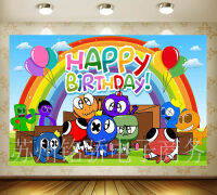 [ในสต็อก] Rainbow Friends 125*80ซม. 3D การ์ตูนพื้นหลังผ้า Tapestries &amp; Hangings เด็กวันเกิด Party ถ่ายภาพพื้นหลังผ้า Studio Props อุปกรณ์ตกแต่ง