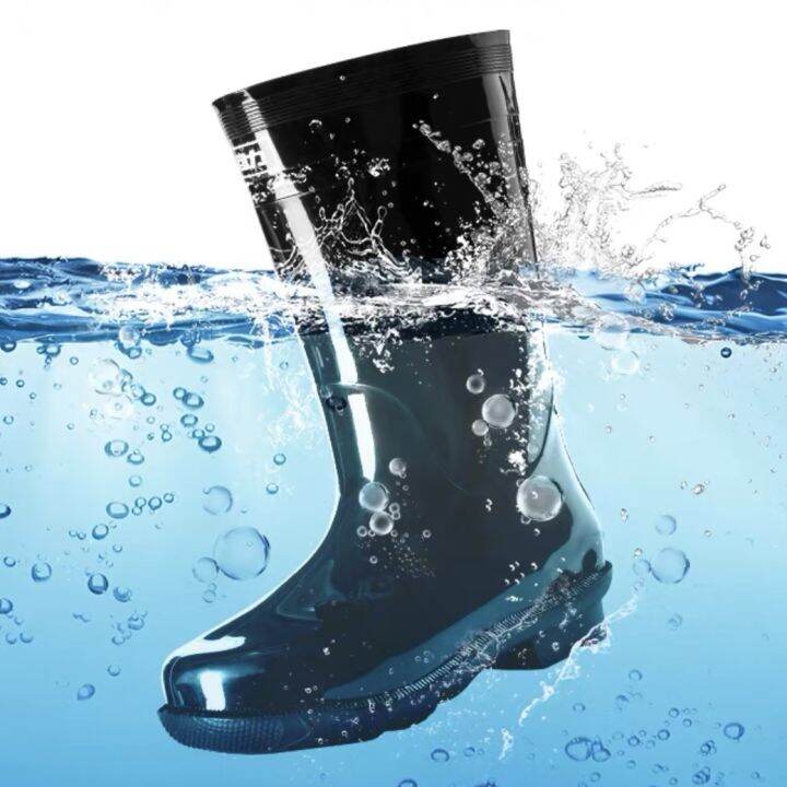 High cut rain bota simple plain rain flood boots for men and women