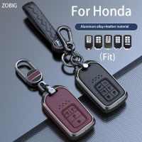 ZOBIG เคสหนังอลูมิเนียมอัลลอยด์ฝาครอบที่ห้อยกุญแจรถยนต์สำหรับ2022 Honda Odyssey Elysion กุญแจรีโมตเดิมเคสห่อหุ้ม