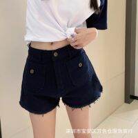 XWTY MM6 2023 spring and summer New M home three button burrs design all-match high waist denim shorts womens fashion