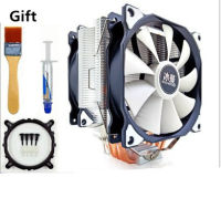 SNOWMAN CPU Cooler Master 4ทองแดงบริสุทธิ์ท่อความร้อนพัดลมคู่คอมพิวเตอร์ CPU หม้อน้ำ I3 I5 I7 Mute 1151AMD1155เดสก์ท็อปพัดลม CPU 2011