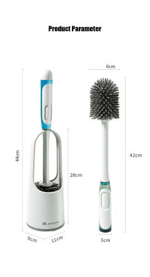 UOSU Silicone Toilet Brush With Cleaning Tube No Dead Corners Wash Toilet Set Household Floor Cleaning Bathroom Accessories