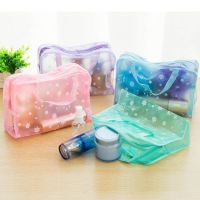 1pc Creative Waterproof Pvc Cosmetic Storage Bag Women Transparent Organizer For Makeup Pouch Compression Travelling Bath Bags