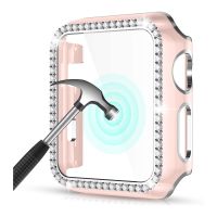 กระจกวิบวับ พร้อมฝาครอบ สําหรับ Apple Watch case 44 มม. 45 มม. 41 มม. 40 มม. และฝาครอบป้องกันหน้าจอ สําหรับ iwatch series 8 7 6 5 4 SE 3 2 1 〖WYUE〗