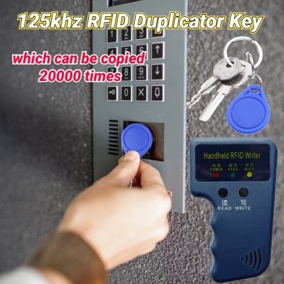 Mesin Fotokopi Kunci Duplikator RFID 125Khz Genggam Tahan Air Pembaca Kartu ID Cloner Programmer Kartu Kunci Dapat Ditulis Keyfob